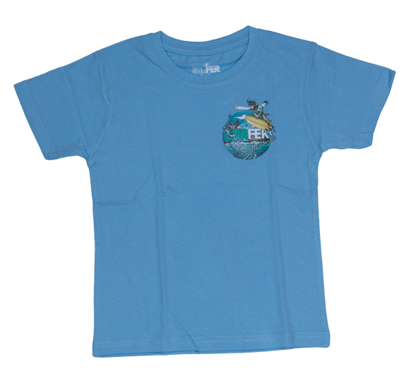 camiseta niño surfer tarifa ilustración kite