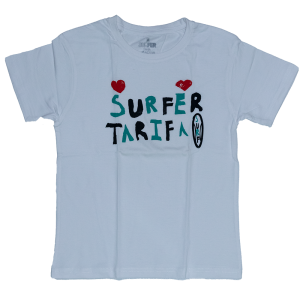 camiseta niño surfer tarifa corazones