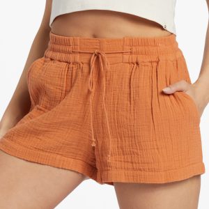 PANTALON CORTO LINO BILLABONG Day Tripper - Short con cintura elástica para Mujer