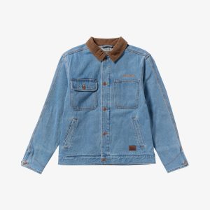 Chaqueta denim con forro de franela para hombre